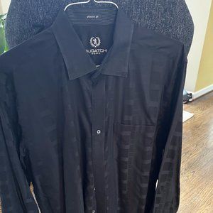 Bugatchi Mens XL Black Classic Fit Buttondown